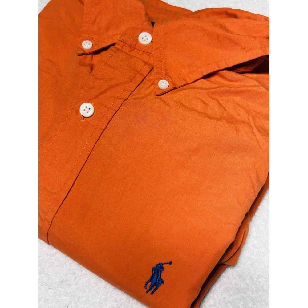 Ralph Lauren  Mens XL Orange Classic Fit Button Down Long Sleeve Shirt